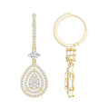 Lab Grown Diamond Earrings – Elegant Bridal Teardrop Drop With Pave Setting