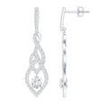 Lab Grown Diamond Earrings – Long Statement Dangle Bridal Jewelry with Prong Setting