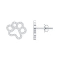 Lab Grown Diamond Earrings – Paw Print Studs With Prong Setting Design