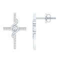 Lab Grown Diamond Earrings – Religious Cross Studs With Prong Setting Design