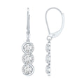 Lab Grown Diamond Earrings – Three Stone Sparkling Drop Dangle Design by Rosec Jewels