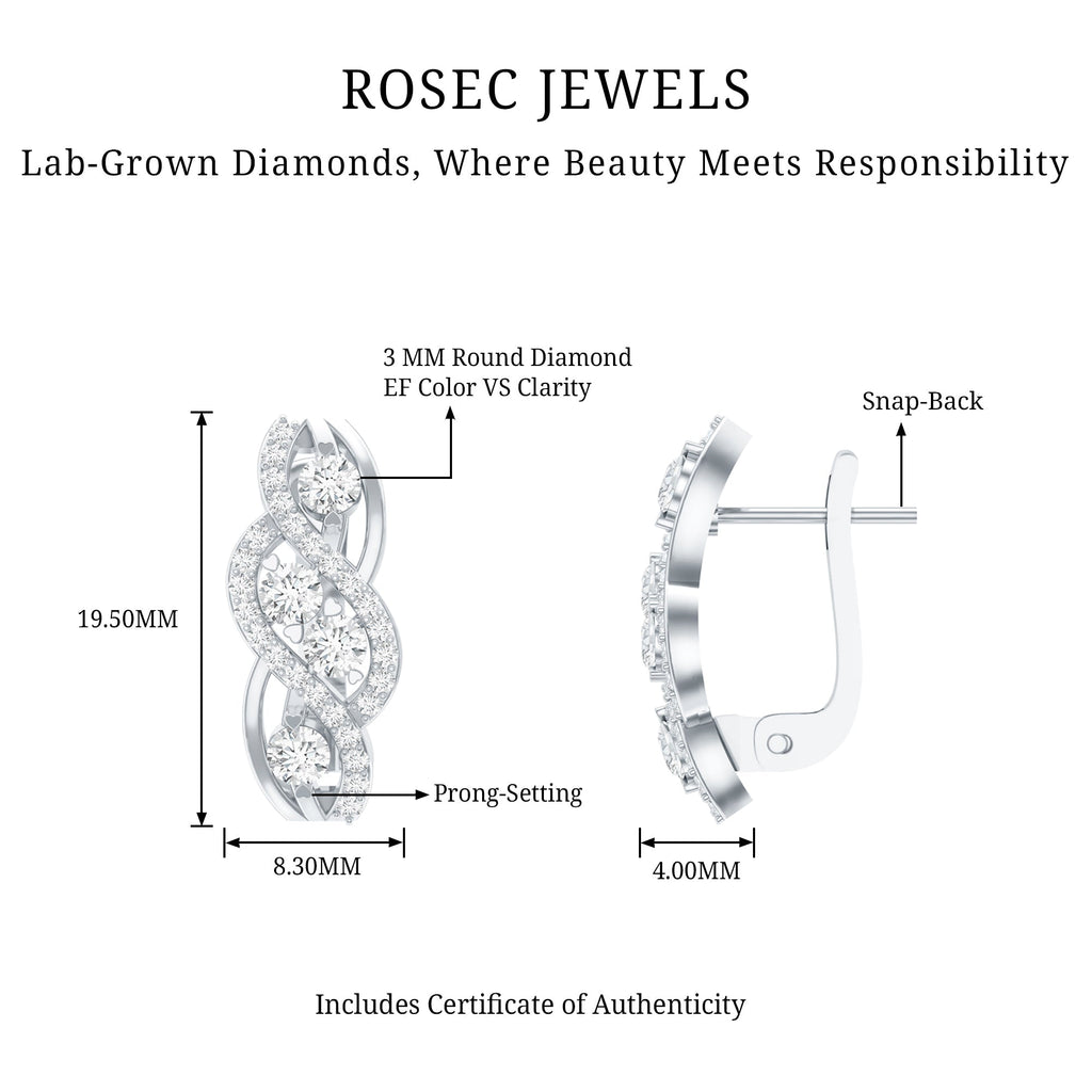 Lab Grown Diamond Infinity Earrings For Women