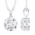 Lab Grown Diamond Necklace - 2 Carat Brilliant Cut Solitaire Pendant Jewelry