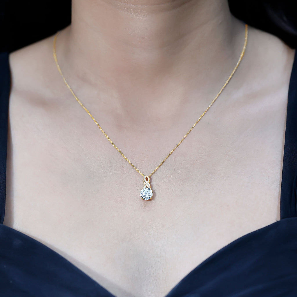 Lab Grown Diamond Necklace – 2 Carat Solitaire Pendant With Infinity Design