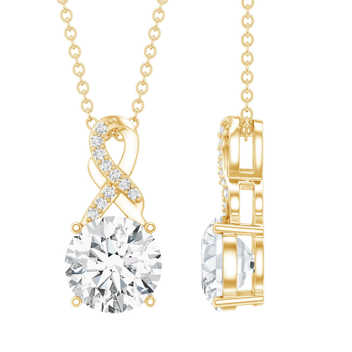 Lab Grown Diamond Necklace – 2 Carat Solitaire Pendant With Infinity Design
