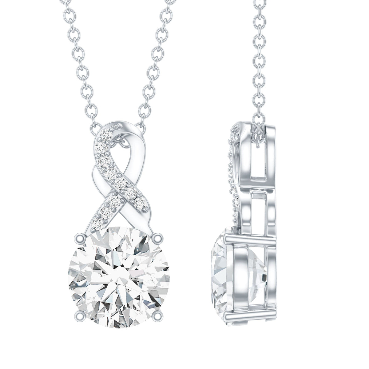 Lab Grown Diamond Necklace – 2 Carat Solitaire Pendant With Infinity Design