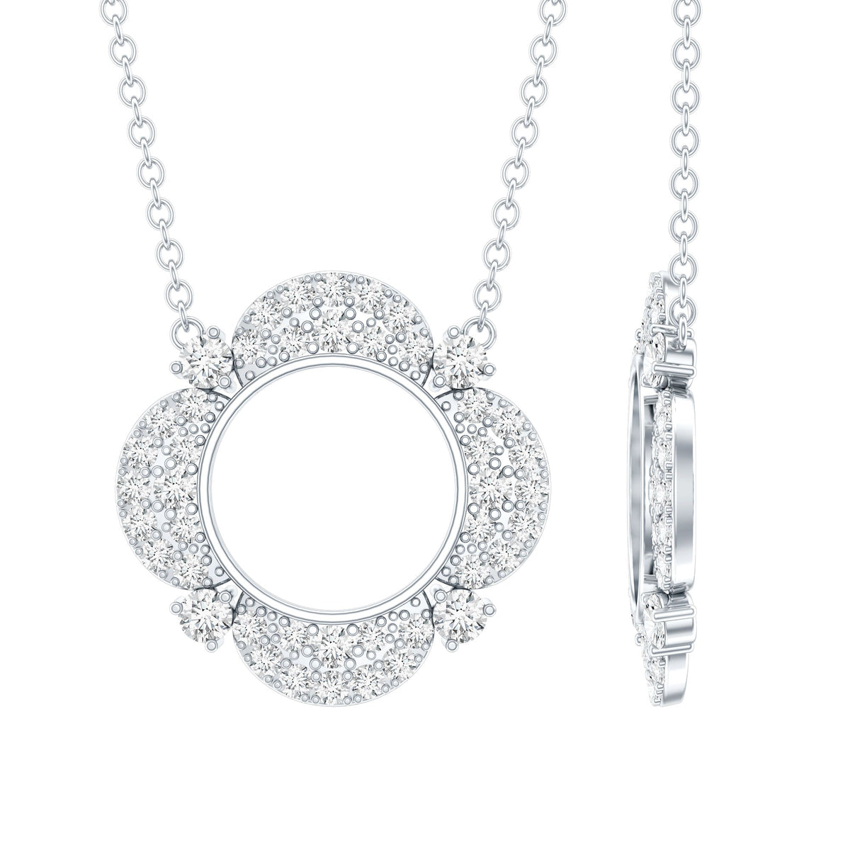 Lab Grown Diamond Necklace – Certified Nature Inspired Pendant with Prong Setting