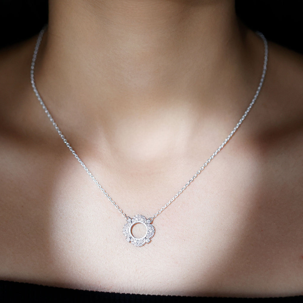 Lab Grown Diamond Necklace – Certified Nature Inspired Pendant with Prong Setting