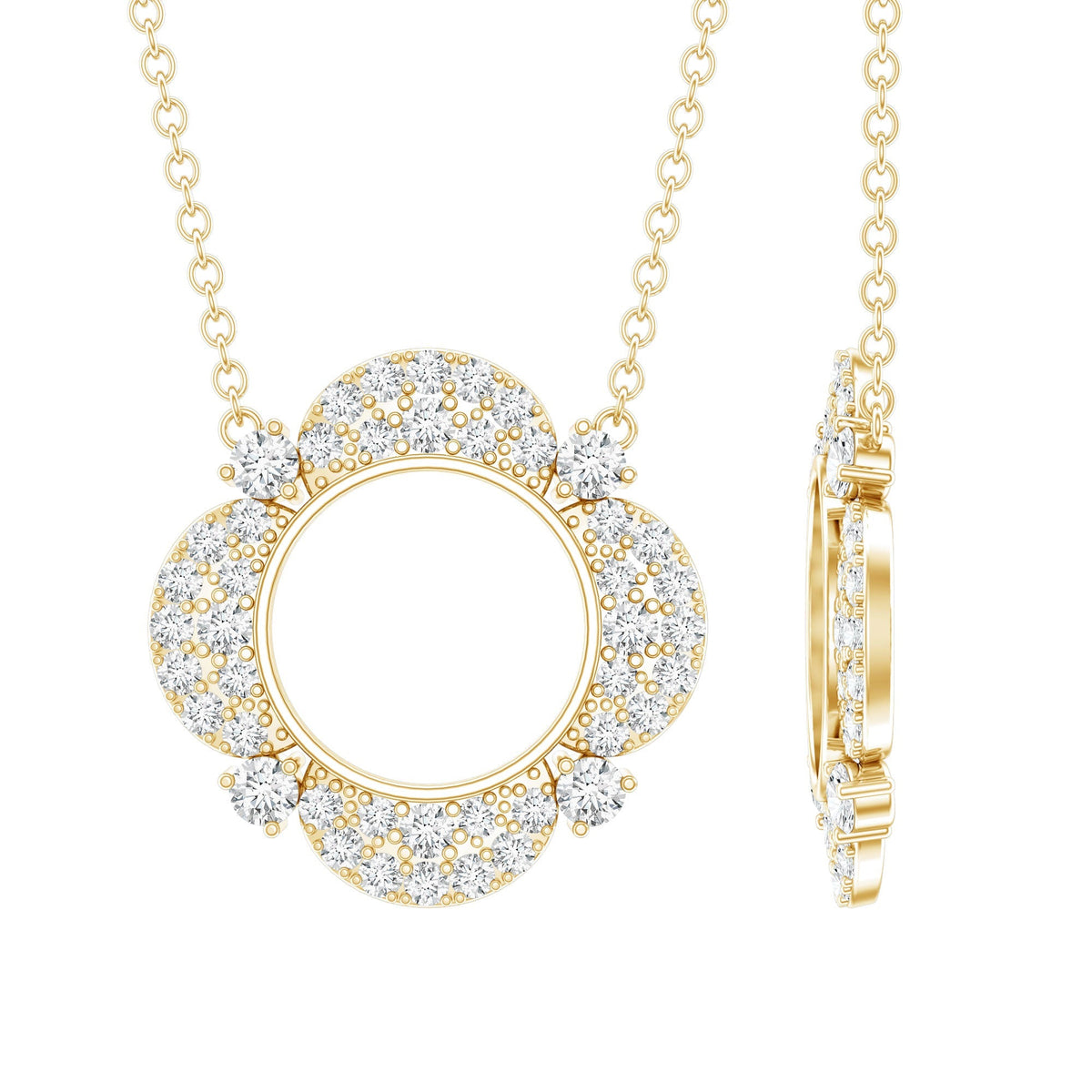 Lab Grown Diamond Necklace – Certified Nature Inspired Pendant with Prong Setting