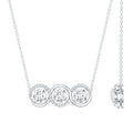 Lab Grown Diamond Necklace – Certified Three Stone Pendant With Round Cut Diamonds