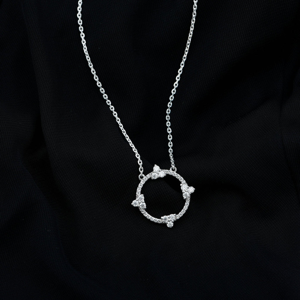 Lab Grown Diamond Necklace – Circle of Life Pendant With Prong Setting, 1.13 Ct