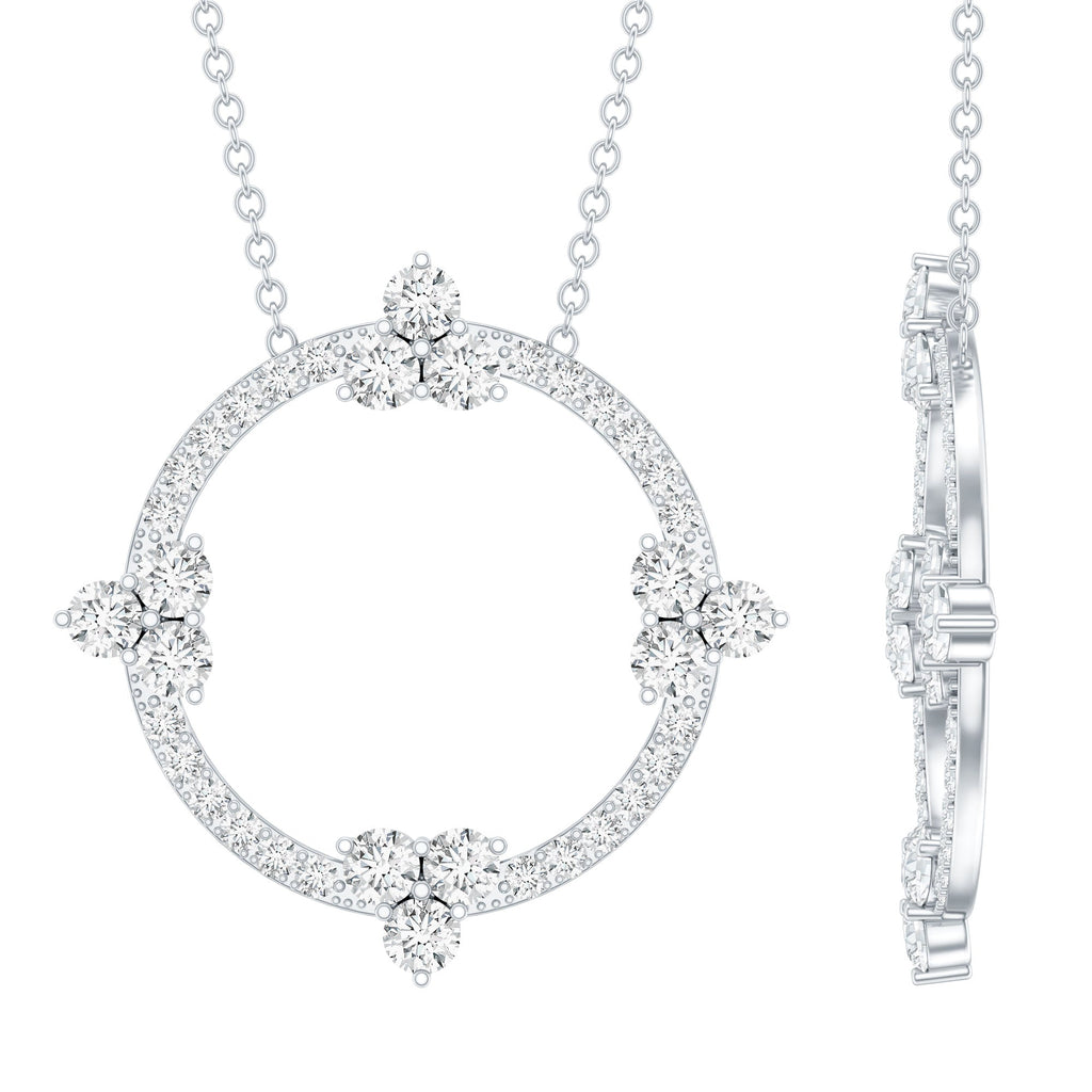 Lab Grown Diamond Necklace – Circle of Life Pendant With Prong Setting, 1.13 Ct