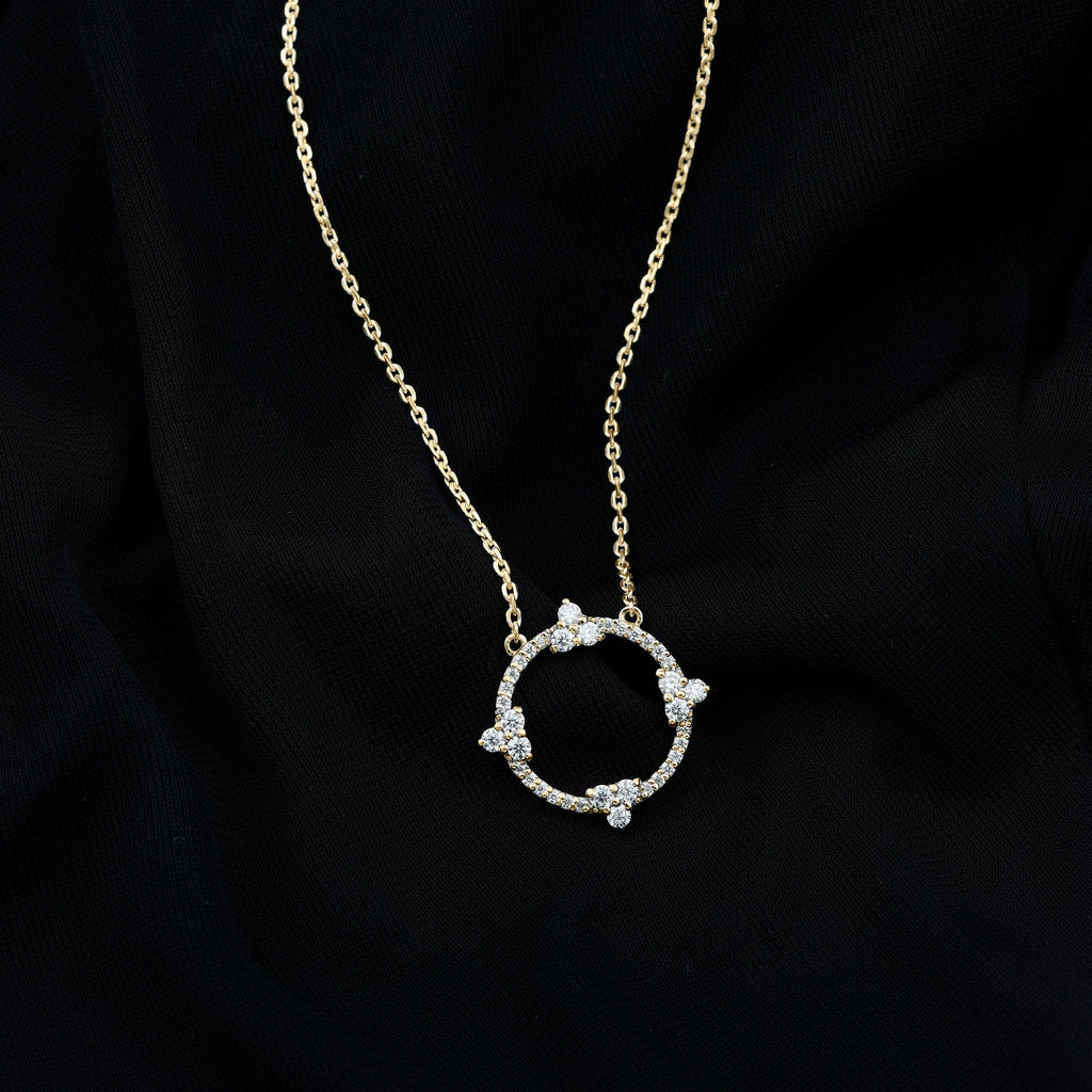 Lab Grown Diamond Necklace – Circle of Life Pendant With Prong Setting, 1.13 Ct