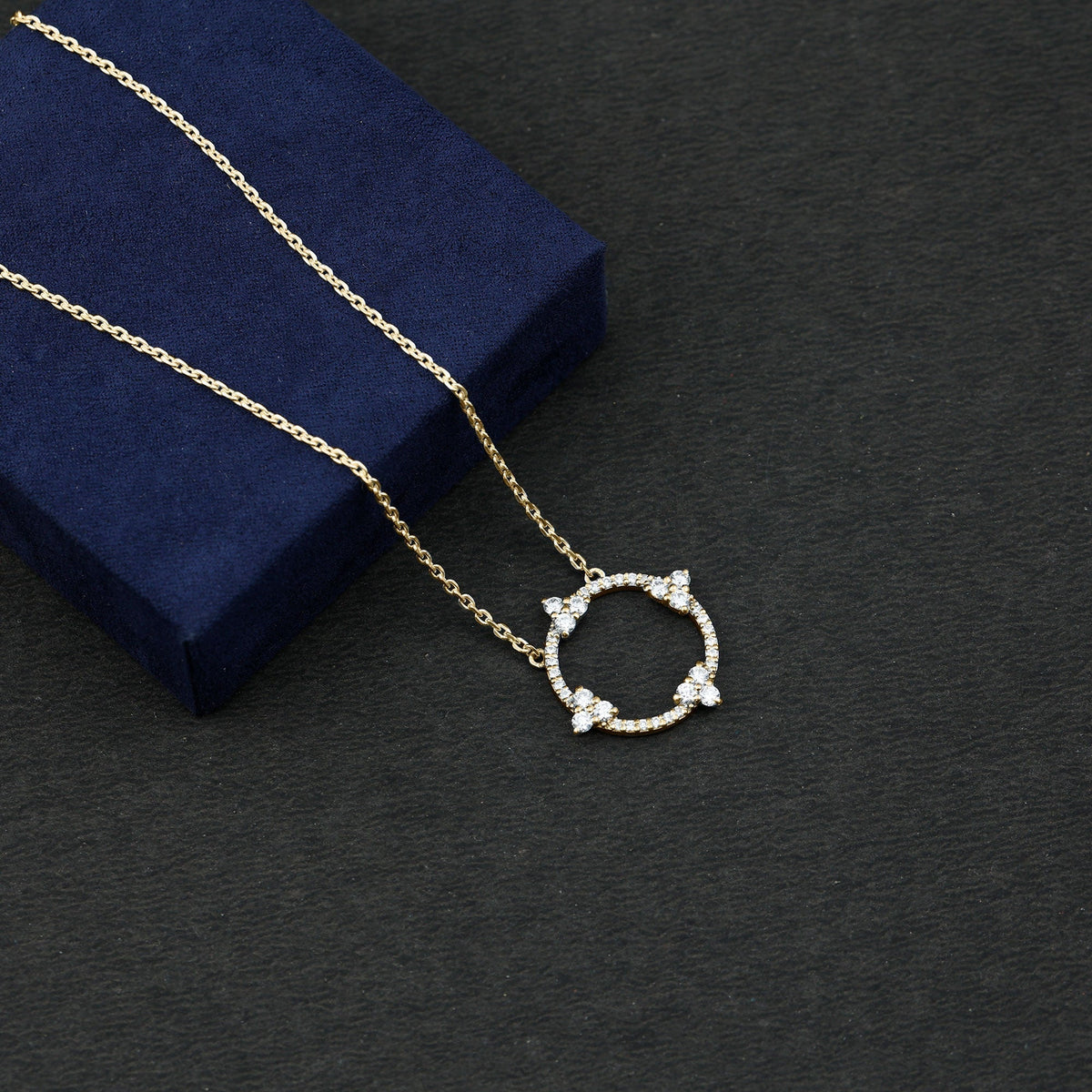 Lab Grown Diamond Necklace – Circle of Life Pendant With Prong Setting, 1.13 Ct