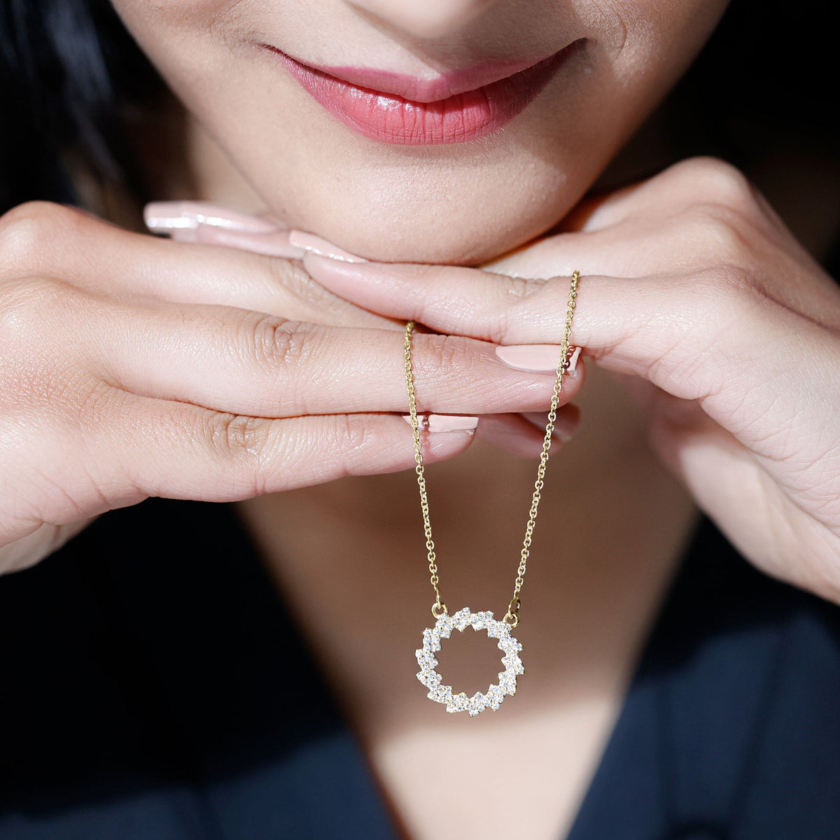 Lab Grown Diamond Necklace – Designer Eternity Style With Prong Setting Chain