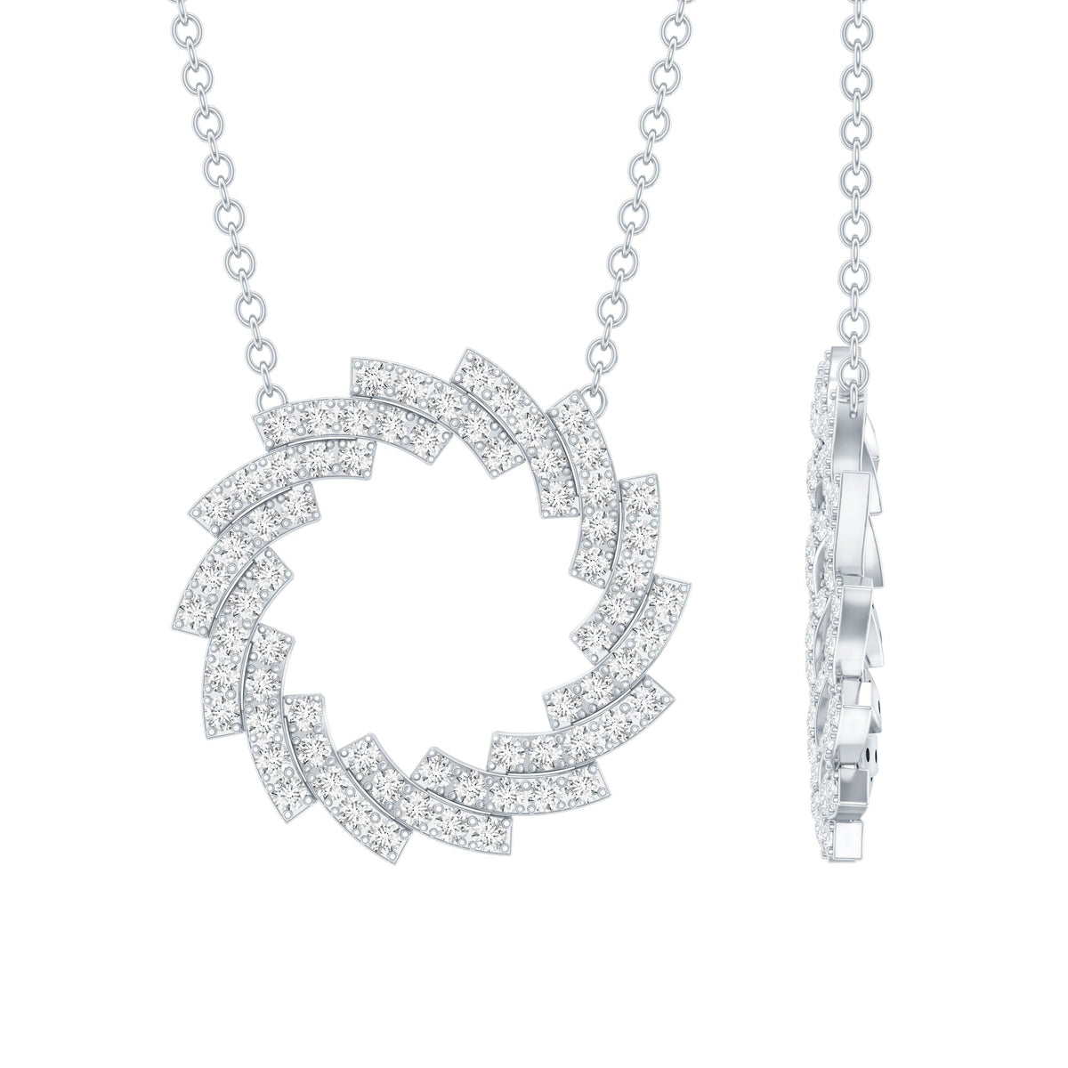 Lab Grown Diamond Necklace – Designer Eternity Style With Prong Setting Chain