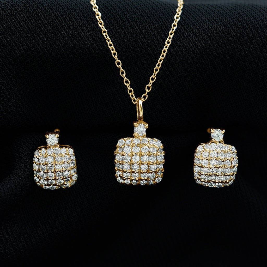Lab Grown Diamond Necklace – Elegant Bridal Necklace Set With Round Cut Diamonds