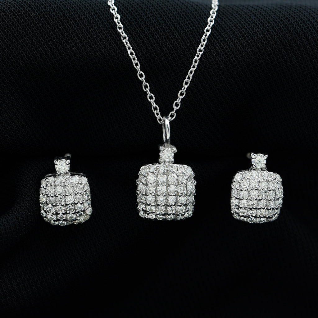 Lab Grown Diamond Necklace – Elegant Bridal Necklace Set With Round Cut Diamonds