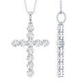 Lab Grown Diamond Necklace – Elegant Catholic Cross Pendant with Round Cut Diamonds