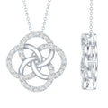 Lab Grown Diamond Necklace – Floral Pendant With Interlocking Circle Design