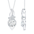 Lab Grown Diamond Necklace – Floral Statement Pendant With Prong Setting
