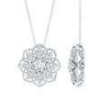 Lab Grown Diamond Necklace – Flower Statement Pendant With Pear Shaped Halo