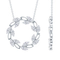 Lab Grown Diamond Necklace – Nature Inspired Circle Pendant With Marquise Diamonds