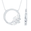 Lab Grown Diamond Necklace – Nature Inspired Leaf Pendant With Round Cut Diamonds