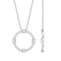Lab Grown Diamond Necklace – Open Circle Pendant With Half Bezel Setting
