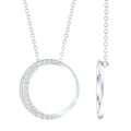 Lab Grown Diamond Necklace – Open Circle Pendant With Pave Set Diamonds