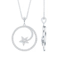 Lab Grown Diamond Necklace – Open Circle Star Pendant With Bezel Setting