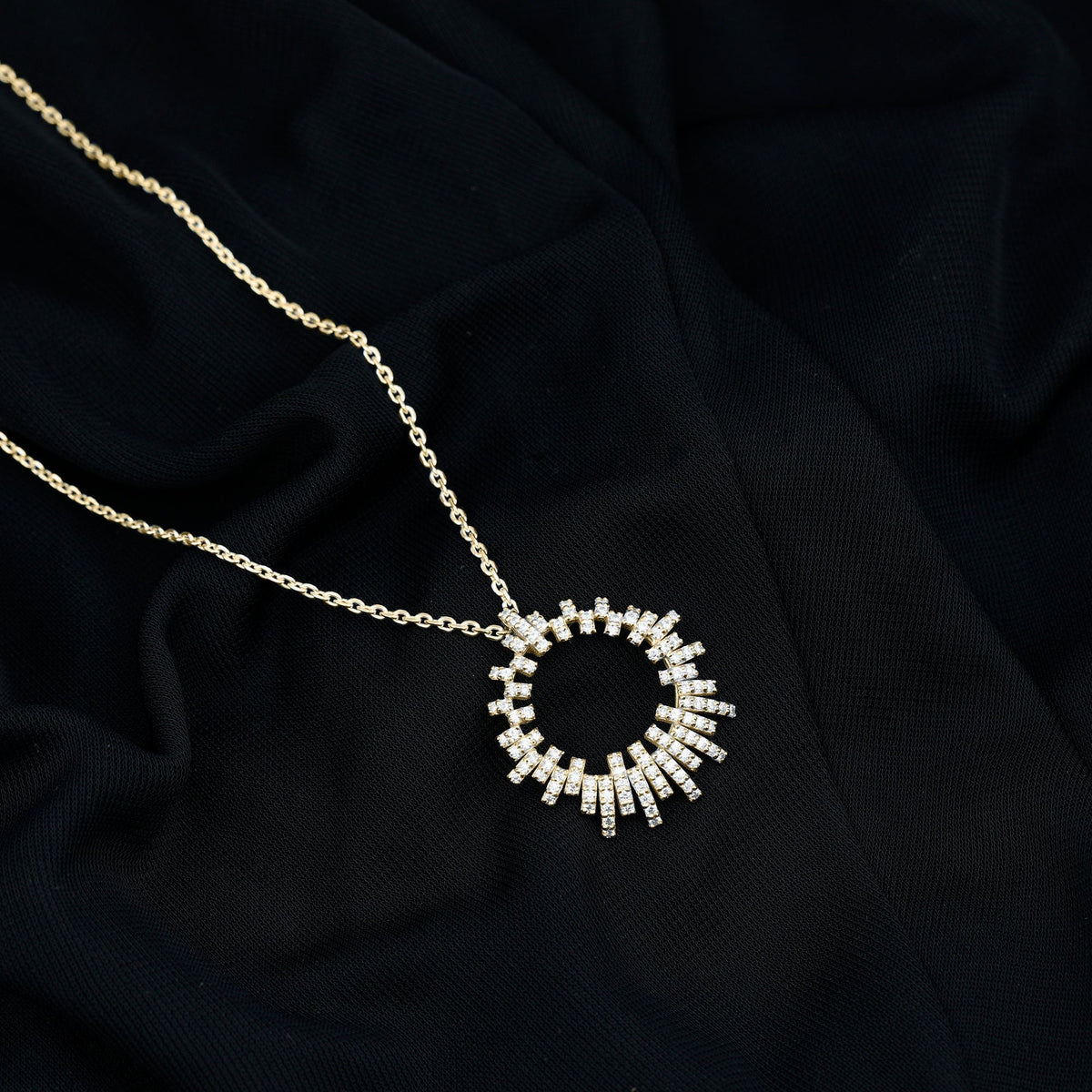 Lab Grown Diamond Necklace – Pave Set Eternity Pendant With Hidden Bail Design