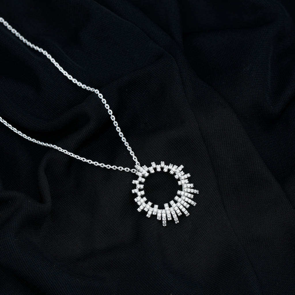Lab Grown Diamond Necklace – Pave Set Eternity Pendant With Hidden Bail Design