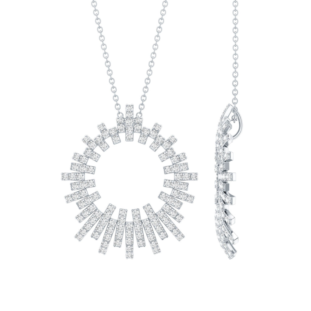 Lab Grown Diamond Necklace – Pave Set Eternity Pendant With Hidden Bail Design