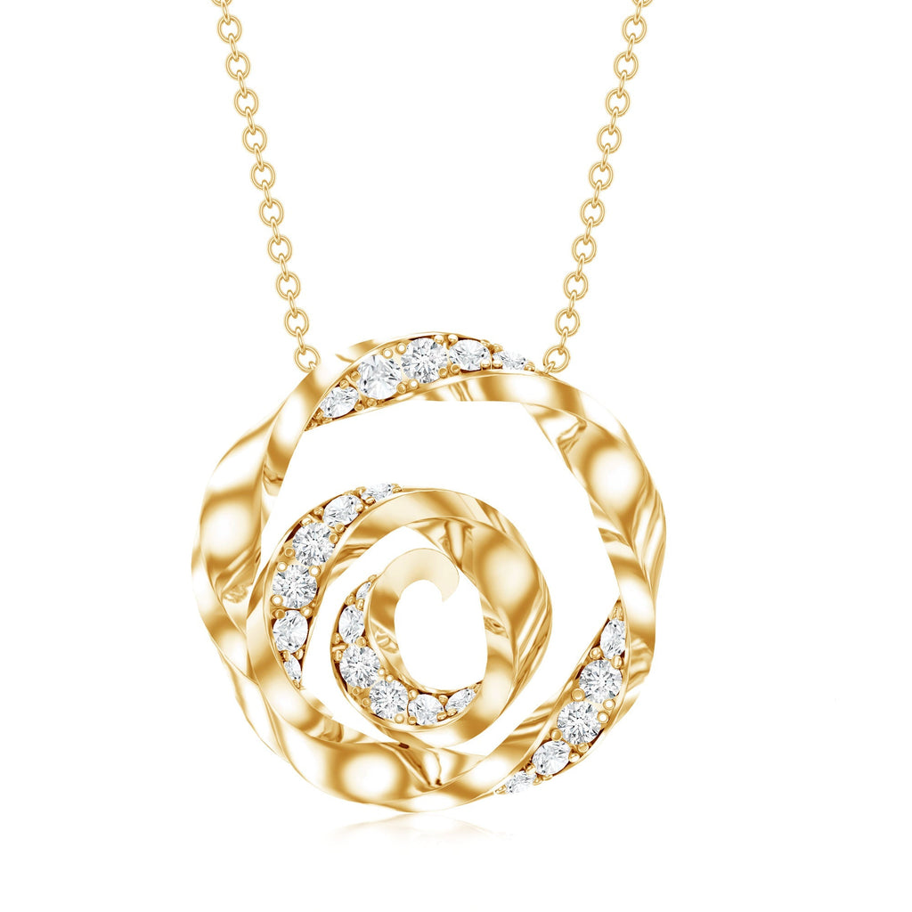 Lab Grown Diamond Necklace – Pave Set Swirl Pendant | Rosec Jewels Fine Jewelry