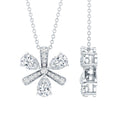 Lab Grown Diamond Necklace – Pear Shape Diamond Flower Pendant with Prong Setting