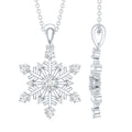 Lab Grown Diamond Necklace – Snowflake Pendant Jewelry with Round Cut Diamonds