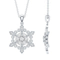Lab Grown Diamond Necklace – Snowflake Pendant With Round Cut Diamonds & Fine Chain