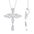 Lab Grown Diamond Necklace – Sparkling Cross Angel Pendant With Infinity Design