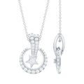 Lab Grown Diamond Necklace - Star Circle Pendant With Hidden Bail Detail