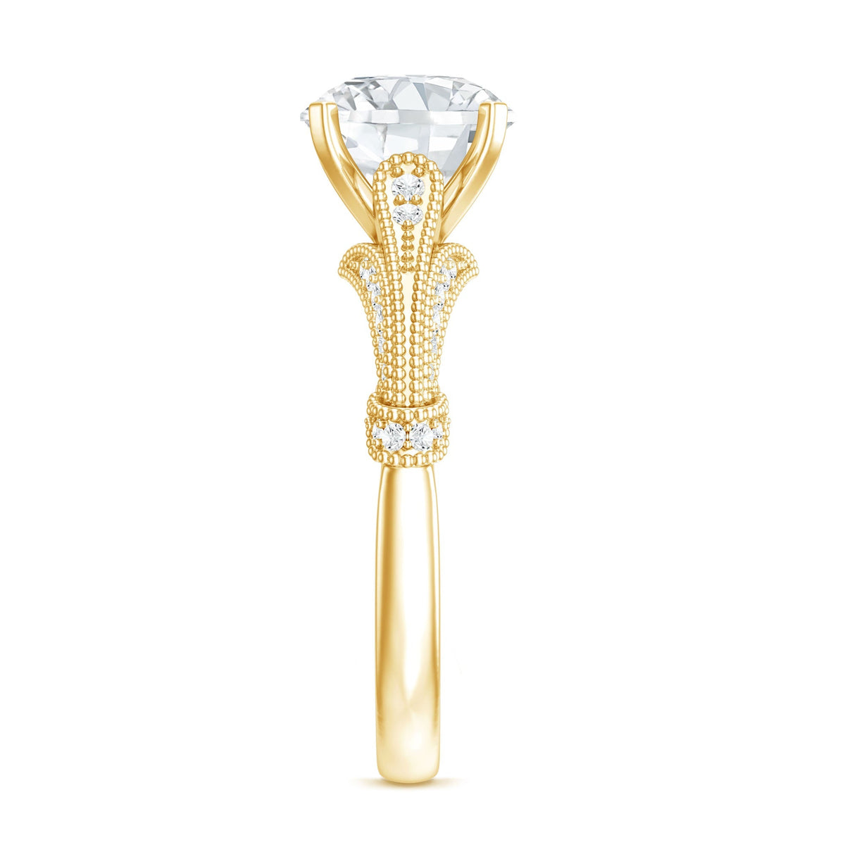 Lab Grown Diamond Ring – 2 Carat Round Cut Solitaire Art Deco Vintage Style