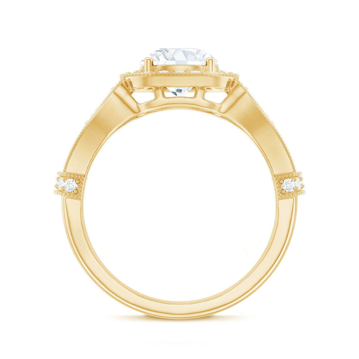 Lab Grown Diamond Ring – Vintage Engagement Band With Prong Setting Design