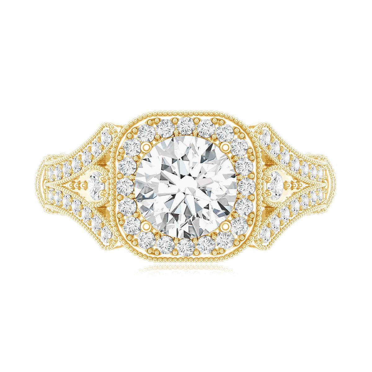 Lab Grown Diamond Ring – Vintage Engagement Band With Prong Setting Design
