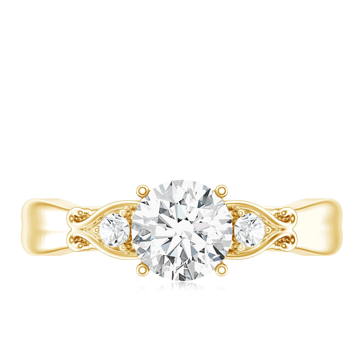 Lab Grown Diamond Ring – Vintage Style Engagement Band With 0.9 Carat Certified Stone