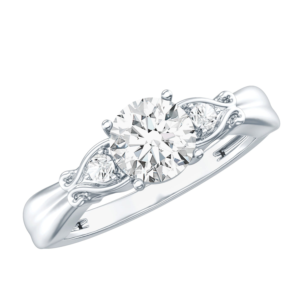 Lab Grown Diamond Ring – Vintage Style Engagement Band With 0.9 Carat Certified Stone