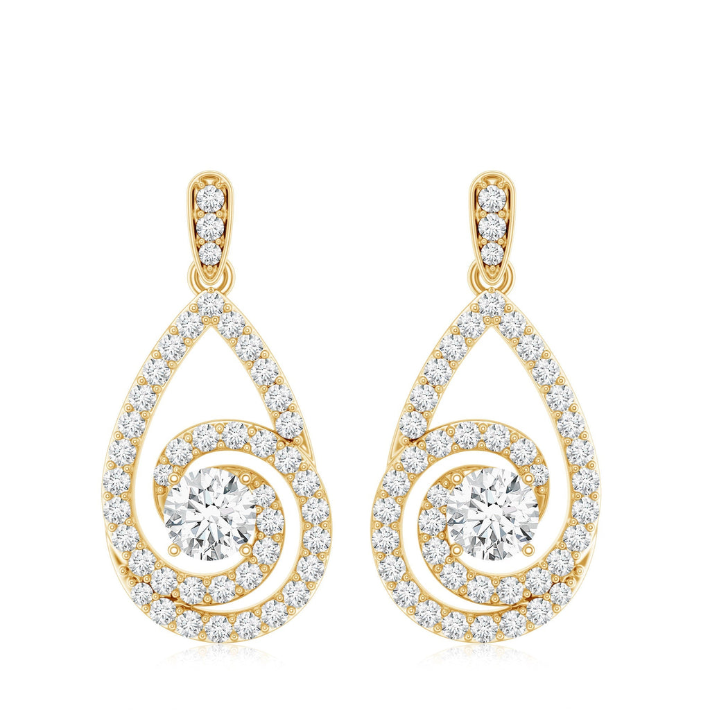 Lab Grown Diamond Swirl Earrings With Screw Back