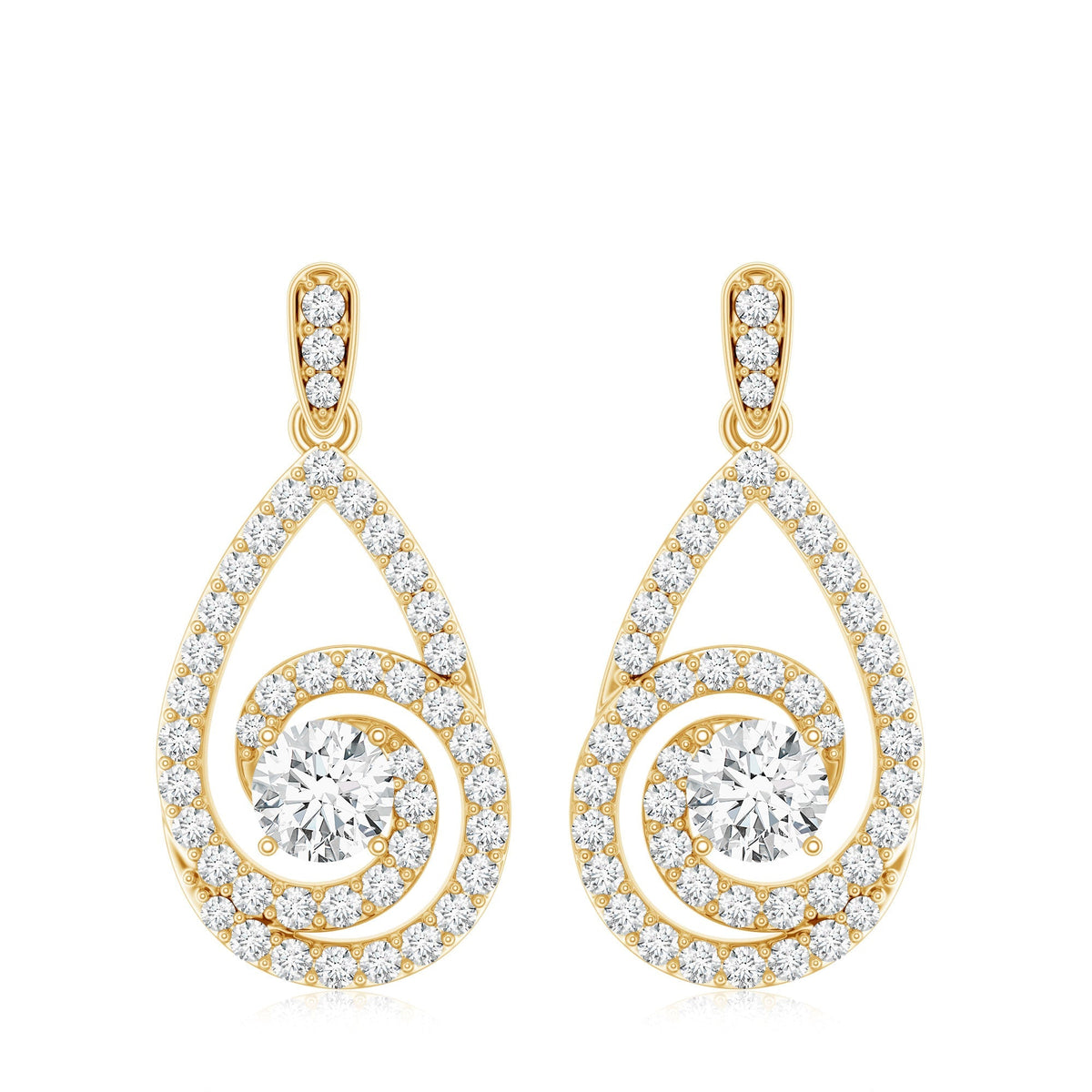 Lab Grown Diamond Swirl Earrings With Screw Back