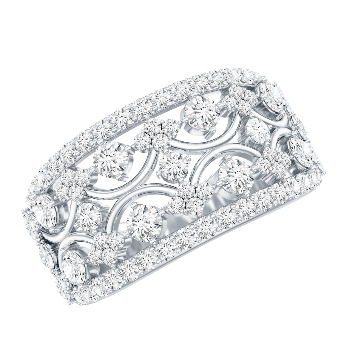 Lab Grown Diamond Wedding Band – Vintage Prong Setting Classic Bridal Jewelry