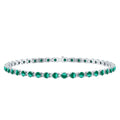 Lab Grown Emerald Bracelet – AAA Grade Tennis Bracelet With Sparkling Round Emeralds