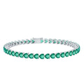 Lab Grown Emerald Bracelet – Heart Shaped Tennis Bracelet With AAAA Quality Emeralds